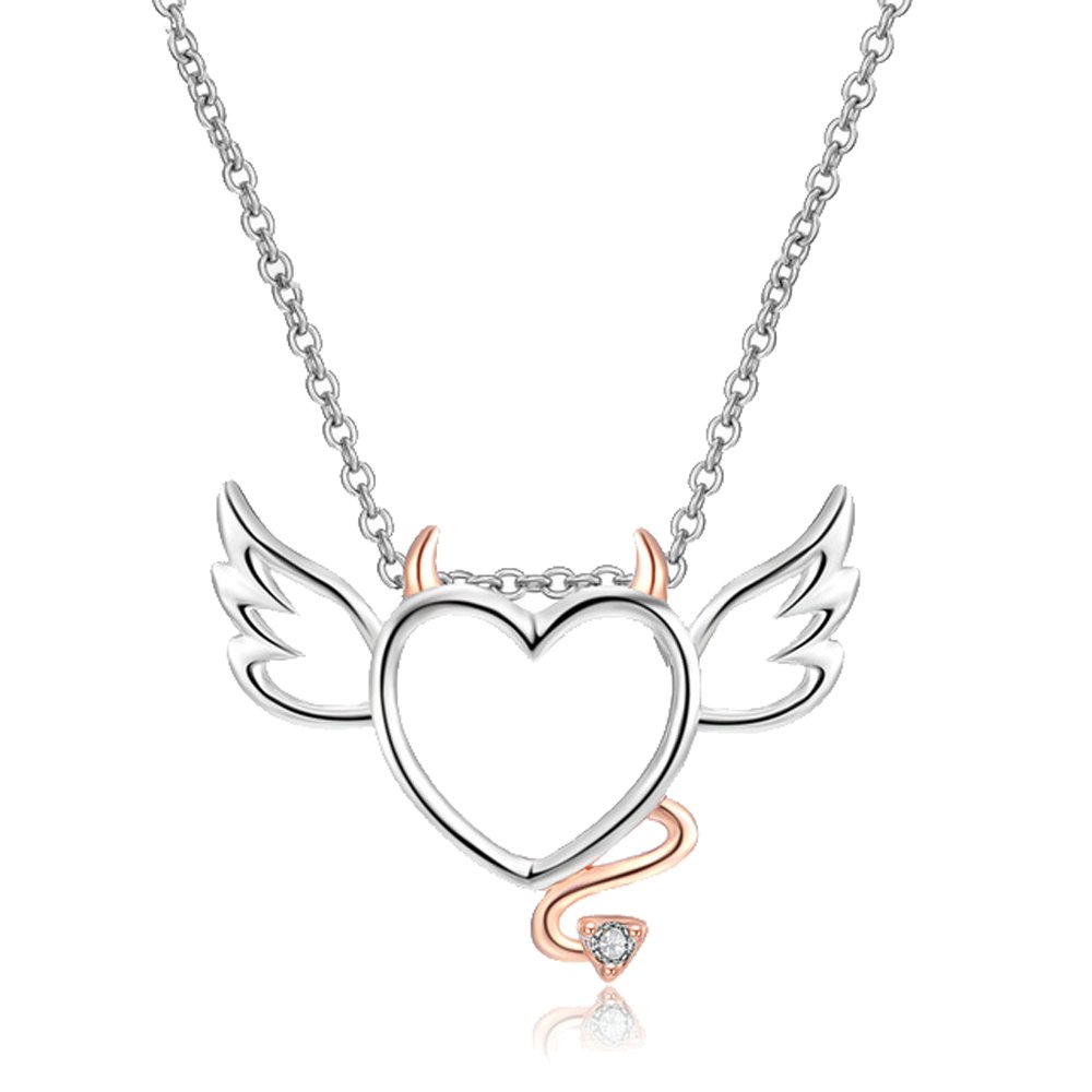 Amazon.com: AOCHEE Angel Wings Necklace with Devil Heart